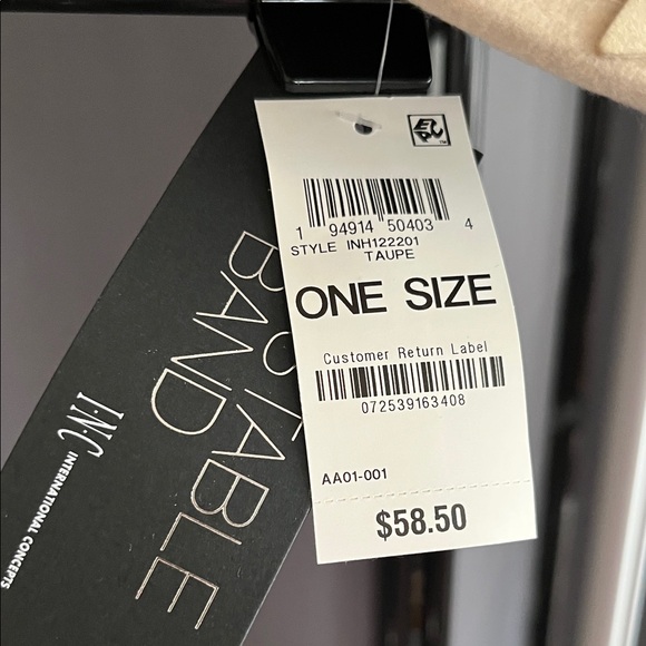 INC International Concepts Cream Bowler Hat with Bow - Picture 4 of 10